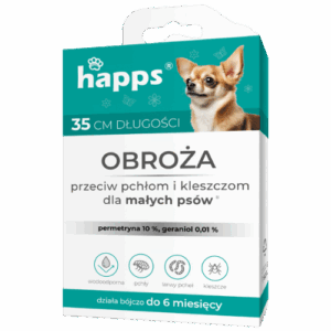 Happs Obroża przeciw pchłom i kleszczom dla małych psów