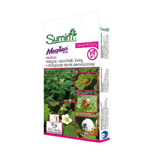 Sumin Mospilan 20 SP Środek owadobójczy zwalczający mszyce, opuchlaki, larwy i chrząszcze, stonkę ziemniaczaną