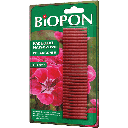 Biopon Pałeczki Nawożowe do Pelargonii 30 Sztuk