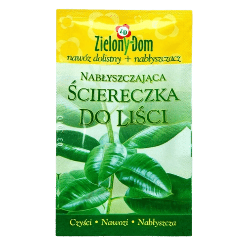Zielony Dom Ściereczka do Liści Nawóz Dolistny + Nabłyszczacz – Zdrowe i Lśniące Rośliny
