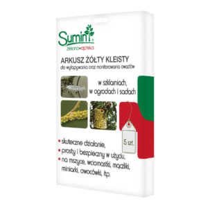 Sumin Arkusz żółty kleisty do wyłapywania oraz monitorowania owadów 5 sztuk