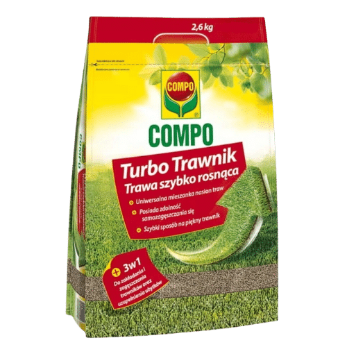 Compo Turbo Trawnik Nasiona Traw 2,6kg – Gęsta i Zielona Murawa w Krótkim Czasie