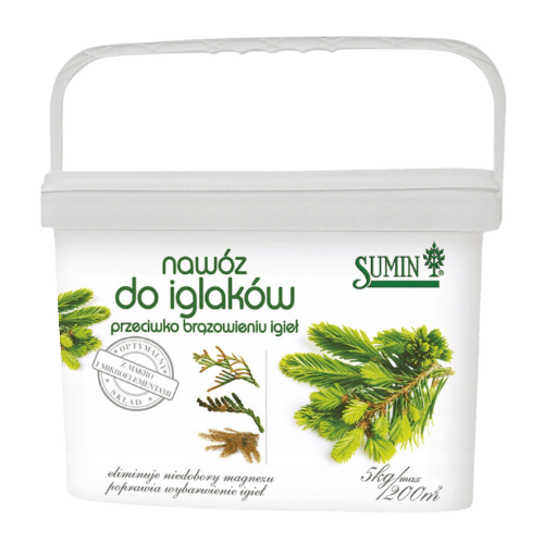 Sumin Nawóz Granulowany do Iglaków Przeciwko Brązowieniu Igieł 5 kg – Zdrowe i Zielone Iglaki
