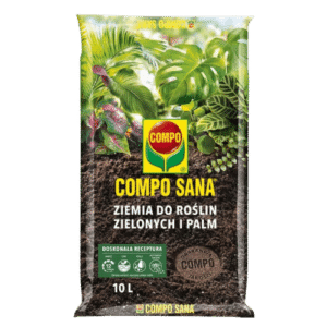 Compo Sana Ziemia do Roślin Domowych Zielonych, Palm i Juk 10L – Idealna dla Roślin Wymagających