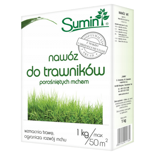Sumin Nawóz Do Trawnika Z Mchem 1 kg – Zdrowy Trawnik Bez Mchu