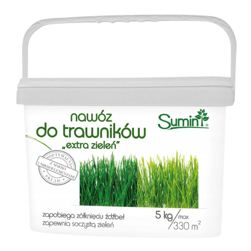 Sumin Nawóz 5 kg Do Trawnika Extra Zieleń – Soczyście Zielona i Gęsta Murawa Sumin Nawóz Do Trawnika 5 kg Extra Zieleń – Gęsta i Soczyście Zielona Murawa