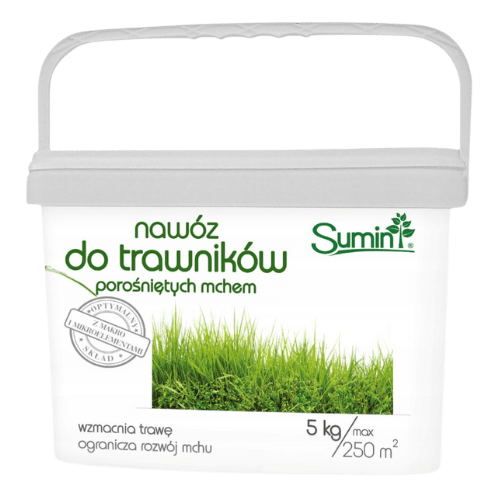 Sumin Nawóz Do Trawnika z Mchem 5 kg – Skuteczna Regeneracja i Zagęszczenie Murawy