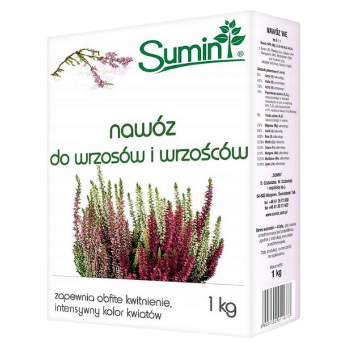 Sumin Nawóz Do Wrzosów 1 kg – Zdrowy Wzrost i Obfite Kwitnienie Roślin Kwasolubnych