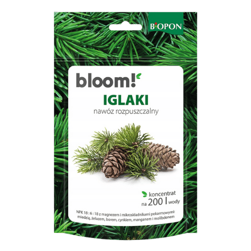 Biopon Bloom Nawóz Rozpuszczalny do Iglaków 200 g – Kompleksowa Pielęgnacja Twoich Roślin Iglastych