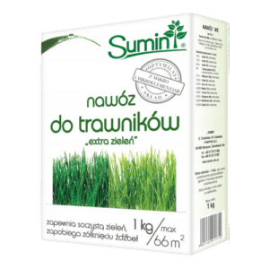 Sumin Nawóz Do Trawnika 1 kg Extra Zieleń – Intensywnie Zielony i Gęsty Trawnik