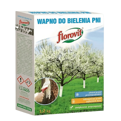 Florovit Wapno do Bielenia Drzewek 1,2 kg – Ochrona Drzew Owocowych przed Uszkodzeniami Mrozowymi