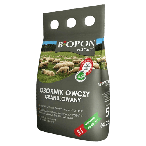Biopon Obornik Granulowany Owczy 5L – Naturalny Nawóz do Ogrodu