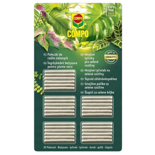 Compo Pałeczki Nawóz do Roślin Zielonych Doniczkowych Domowych 30 Sztuk 100 dni Compo Nawóz Pałeczki do Roślin Zielonych 100 dni Doniczkowych Domowych 30 Sztuk
