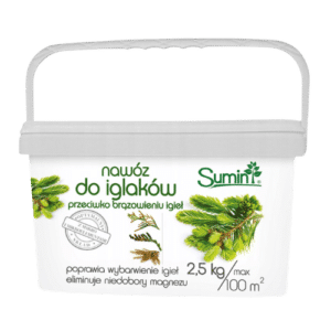 Sumin Nawóz Do Iglaków 2,5 kg – Przeciw Brązowieniu Igieł, Intensywna Zieleń i Zdrowe Rośliny