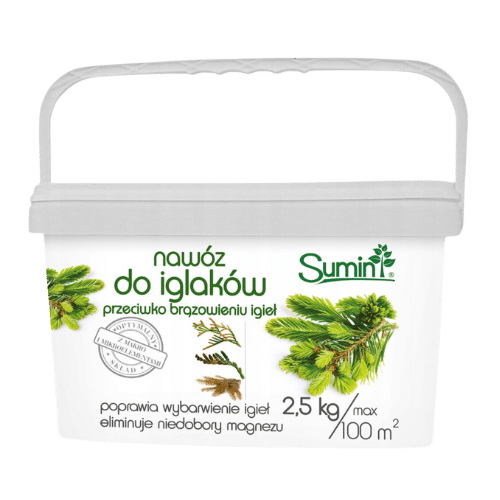 Sumin Nawóz Do Iglaków 2,5 kg – Przeciw Brązowieniu Igieł, Intensywna Zieleń i Zdrowe Rośliny