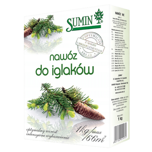 Sumin Nawóz Do Iglaków 1 kg – Intensywnie Zielone i Zdrowe Iglaki