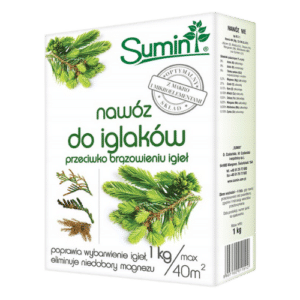Sumin Nawóz Do Iglaków 1 kg – Przeciw Brązowieniu Igieł, Intensywna Zieleń i Zdrowe Rośliny