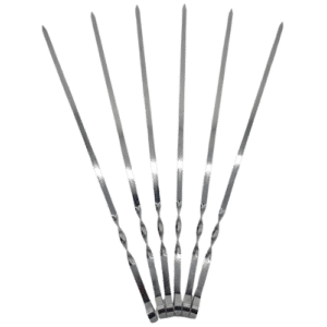 Szpikulce do Szaszłyków Nierdzewne 55cm Drewniana Rączka 6szt - obrazek 1