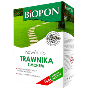 BIOPON Nawóz do Trawnika z Mchem 1kg – Granulat 5% Żelaza, Zagęszcza Trawę - obrazek 1