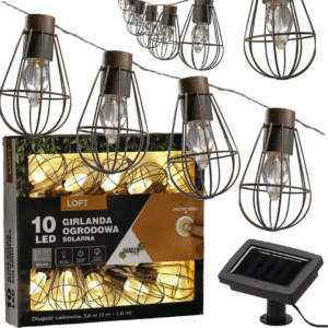 Girlanda Solarna Ogrodowa LED 3,8m LOFT Ciepła Biel - obrazek 1