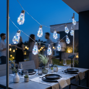 Girlanda Solarna Ogrodowa LED 5,8m FELISI 20 Żarówek Zimna Biel - obrazek 2