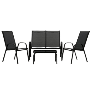 Zestaw Mebli Ogrodowych Czarny Stolik + Sofa - obrazek 1