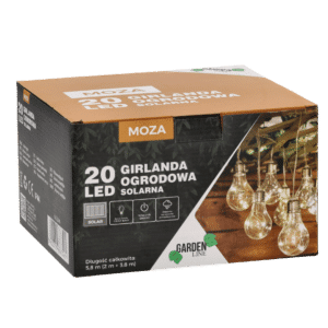 Girlanda Solarna Ogrodowa 5,8m MOZA 20 Dużych Żarówek LED - obrazek 1