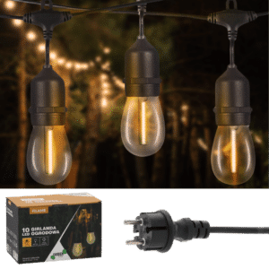 Girlanda Ogrodowa 220V 10m FILAME Wymienne Żarówki E27 LED - obrazek 1