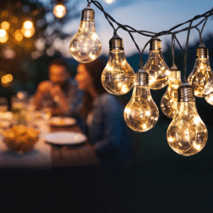Girlanda Solarna Ogrodowa 5,8m MOZA 20 Dużych Żarówek LED - obrazek 3