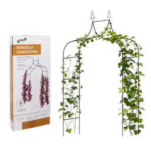Pergola Ogrodowa Metalowa 150x240cm z Kotwami Czarna - obrazek 1